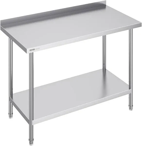 VEVOR Commercial Stainless Steel Work Table Prep Kitchen