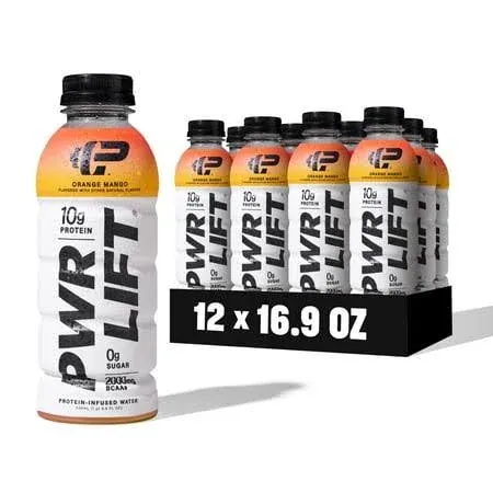 Whey Protein Water Sports Drink by PWR LIFT | Orange Mango | Keto Vitamin B E...