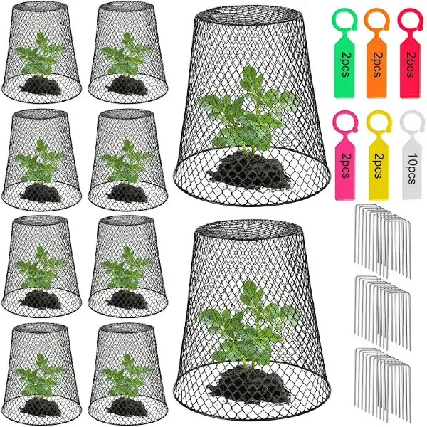 lvliangshilishiquyanyangshangmaoyouxiangongsi 10 Pcs Chicken Wire Cloche Plant Covers Garden Netting Metal Heavy Duty Plant Protectors from Animals for Keeping Bunnies Chicken Squirrels Birds