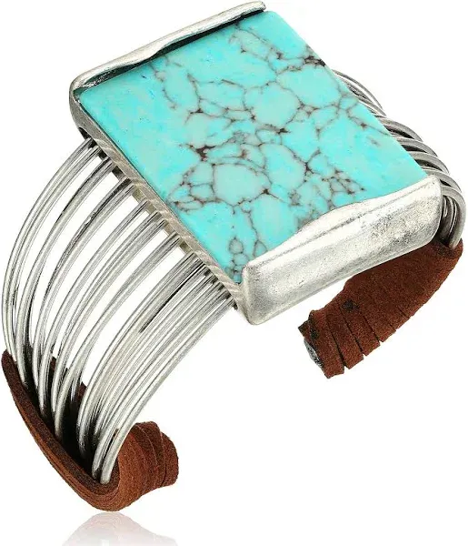 Robert Lee Morris Soho Mosaic Turquoise Cuff Bracelet