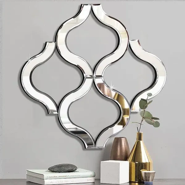  Arc-Shaped Decorative Wall Mirror Silver Color Mirror 14.75x14.75 inch