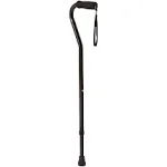 Medline Aluminum Offset Walking Cane for Seniors & Adults Is Portable and Lightweight for Balance, Knee Injuries, Mobility & Leg Surgery Recovery