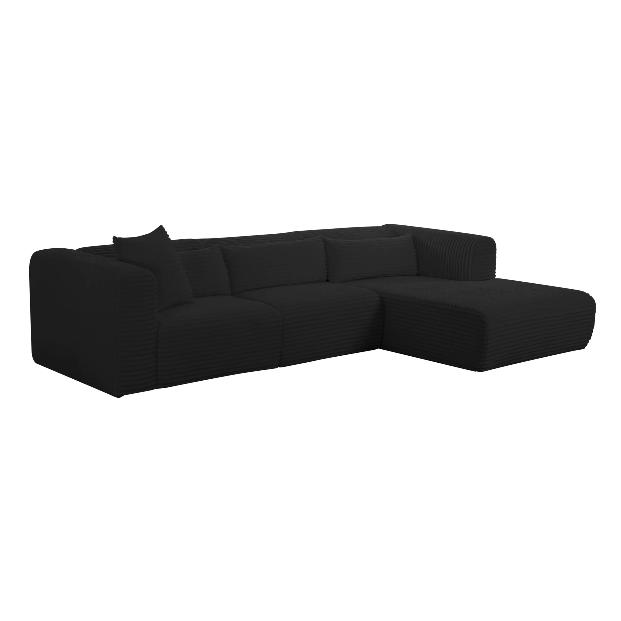 TOV Furniture Tarra Fluffy Oversized Corduroy Modular Sectional