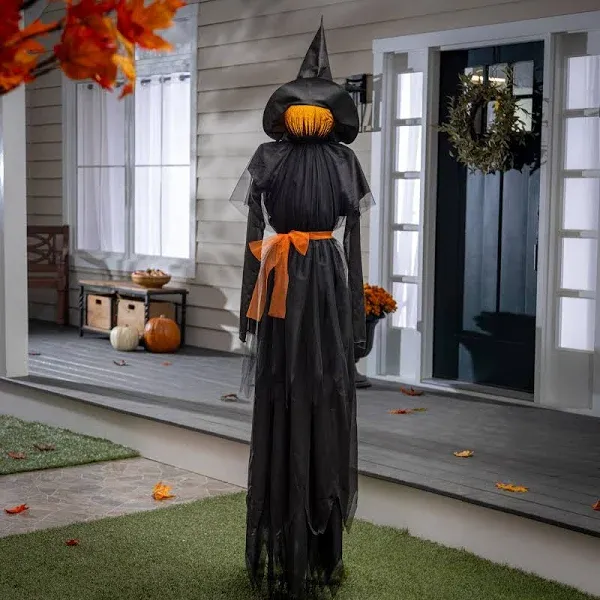 Evergreen LED Halloween 6 ft Black Witches with Hats Stakes, Outdoor Safe Weatherproof Battery Operated, Spooky Garden Statue Halloween Decoration Grass Lawn or Patio