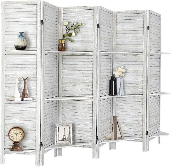 Panel 5.6 Ft Tall Room Divider, Wood Room Dividers And Folding Privacy Screens