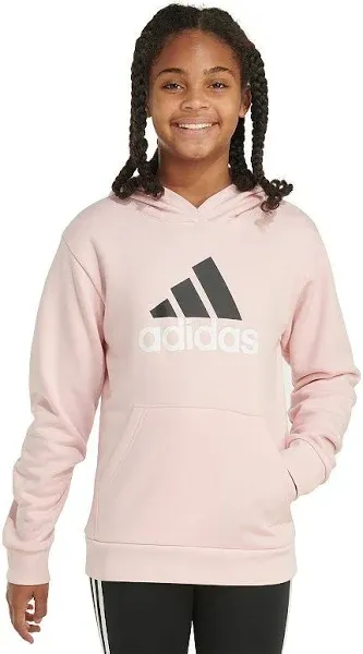 adidas Girls' Long Sleeve Graphic Fleece Hooded Pullover