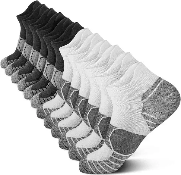 PAPLUS Compression Running Socks Women (6 Pairs), Ankle Athletic Socks Low Cut with Arch Support