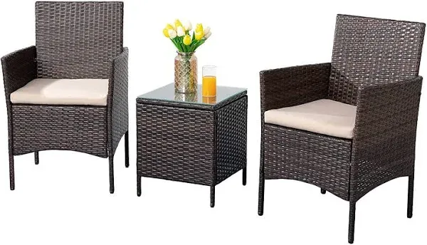 Shintenchi 3 Pieces Outdoor Patio Furniture Set 