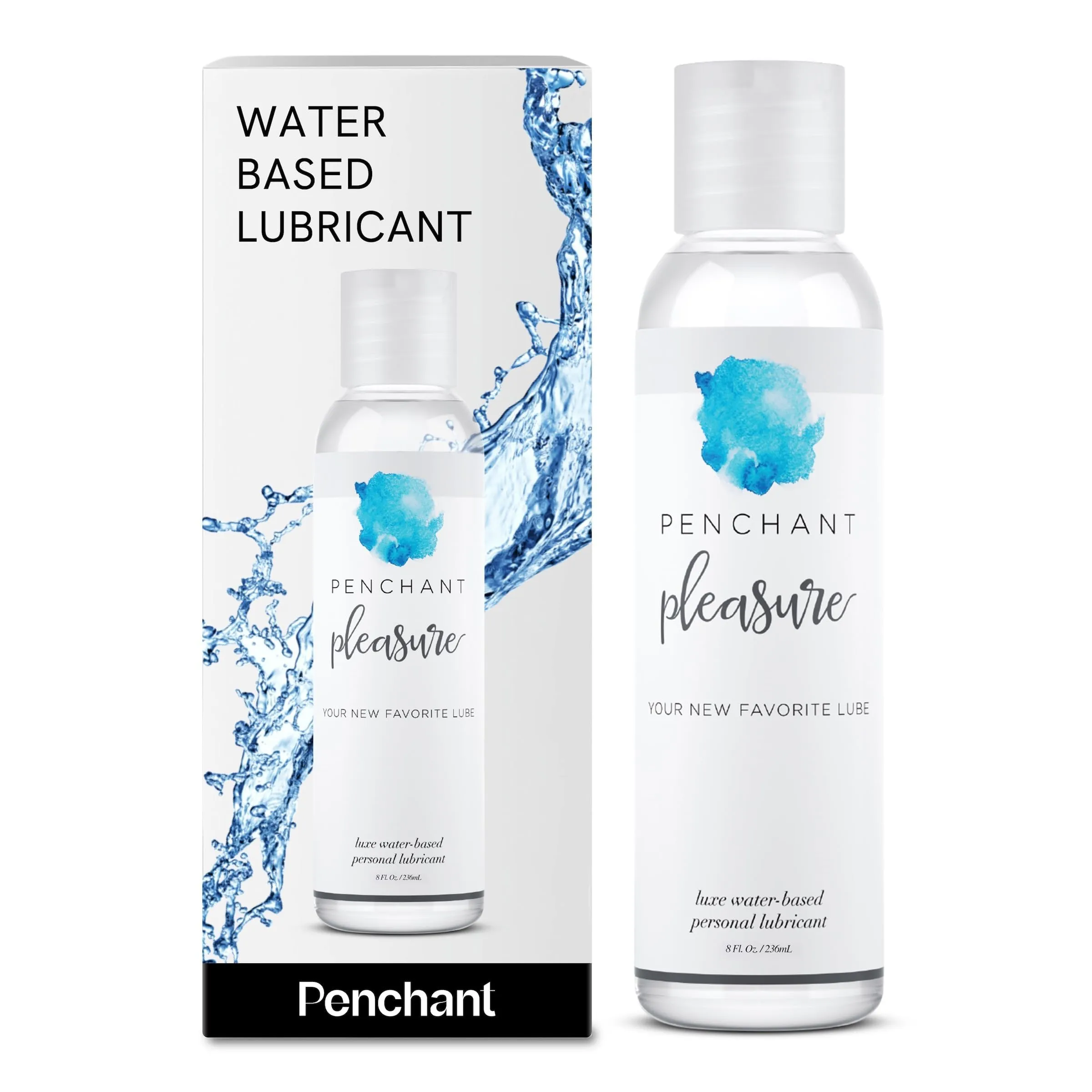 Penchant Water Based Sex Lube - Personal Lubrification for Women & Men - Toy-Safe Lube for Couples - Lubricant for Sensitive Skin, Unscented, Latex-Safe Made Without Paraben 8oz