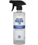 Premium 100% Pure Food Grade Mineral Oil, 16oz Spray Bottle, Butcher Block and