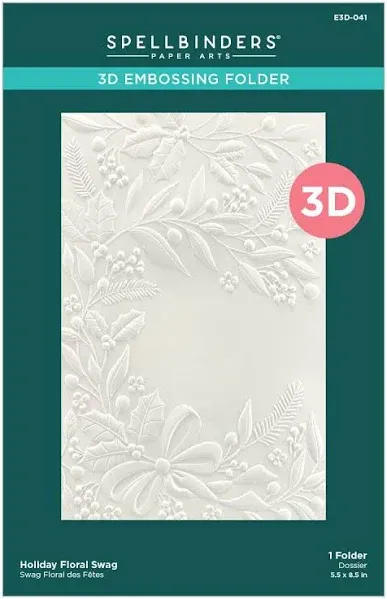 Spellbinders Holiday Floral Swag 3D Embossing Folder