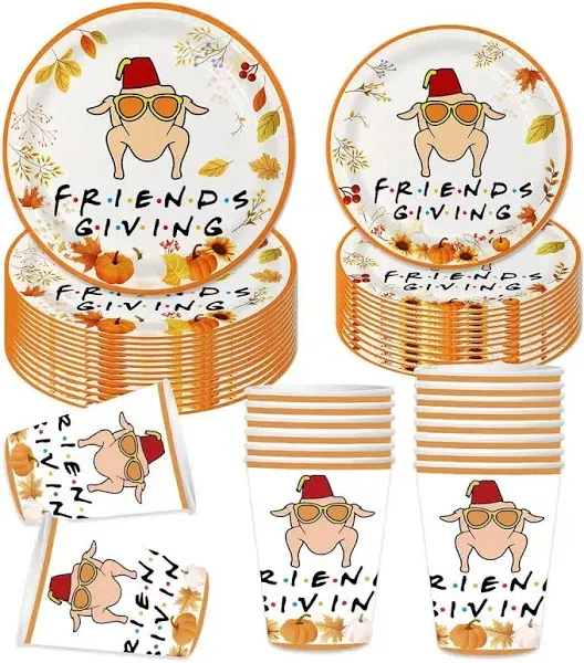 Friendsgiving Decorations Set Serves 25 Friendsgiving Party Decorations Plate...