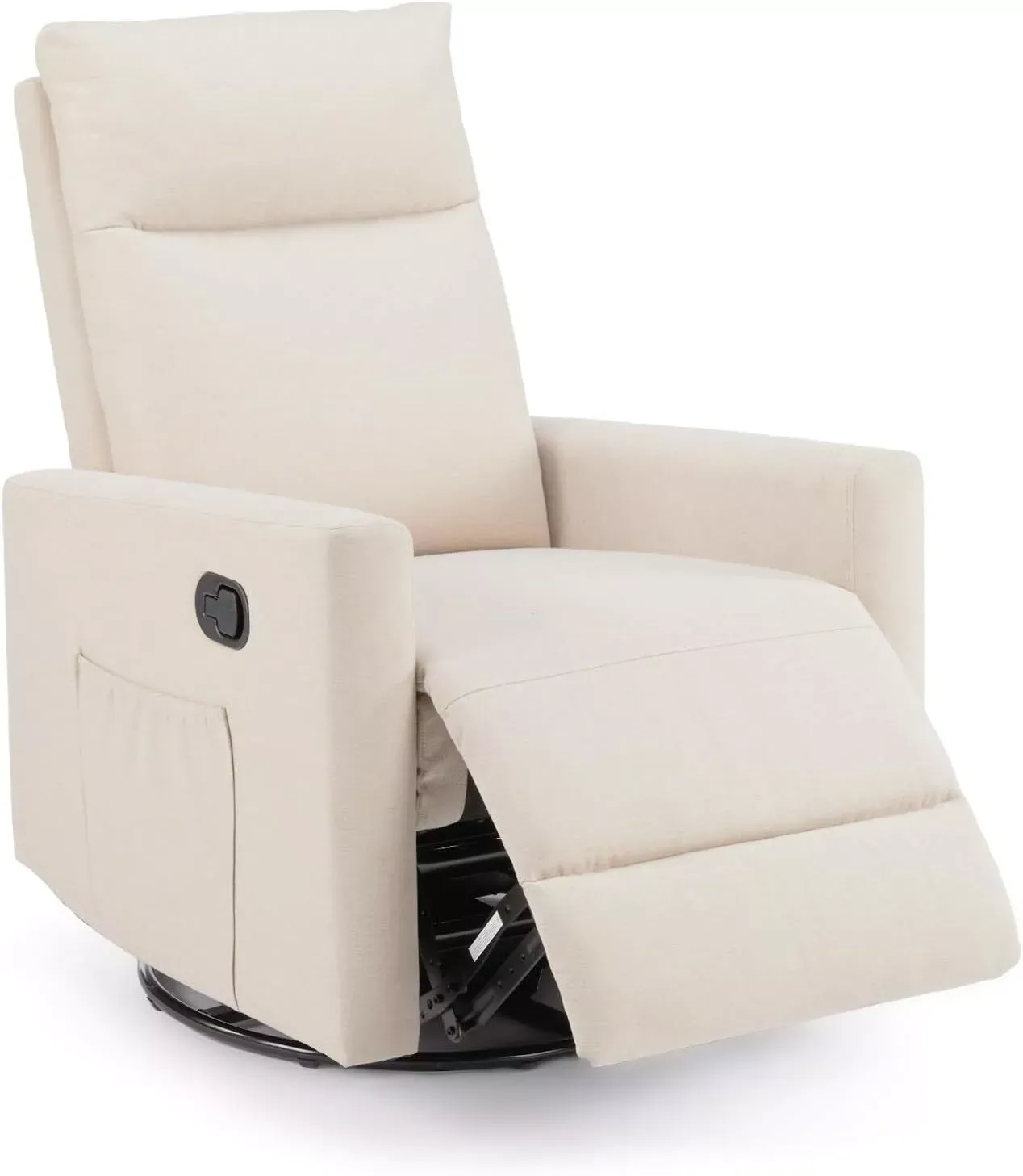 Beige Swivel Rocker Recliner Chair Manual Singer Sofa Bedroom Nursery Glider  | eBay