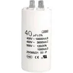 1x 450V AC Double Insert 94x45mm White for Pump Motor CBB60 Run Capacitor 40uF