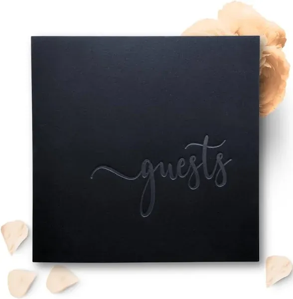 Wedding Guest Book Alternative, Guest Book Polaroid, 90 Black pages, Cardstoc...