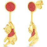 Disney Winnie the Pooh Womens Flash Plated Earrings - Drop Earrings for Women - Winnie the Pooh Earrings - Disney Jewelry