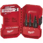 Milwaukee 48-89-9221 Jam-Free Dual Flute 3-Piece Step Drill Bit Set