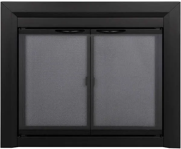 Pleasant Hearth CL-3001 Carlisle Fireplace Glass Door Cabinet Style Medium Black