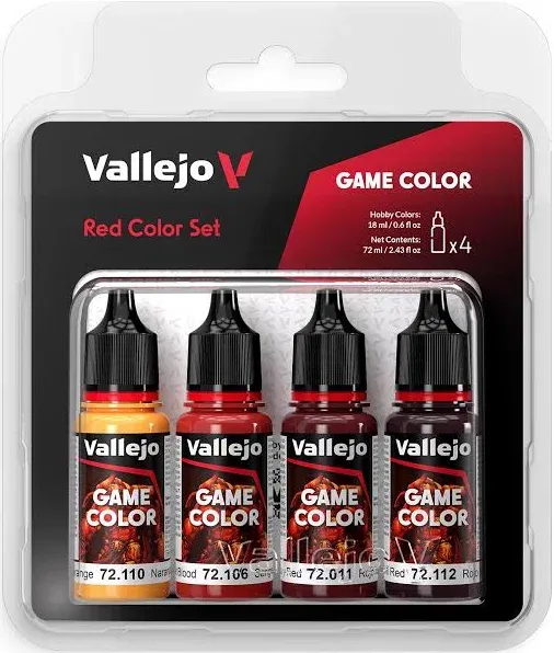 Vallejo Red Color Set, 4pc