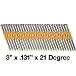 Sandbaggy 3 inch 21 Degree Framing Nails -  Plastic Collated Strip - Round Head