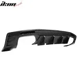 Ikon Motorsports Compatible with 16-22 Chevy Camaro (Except ZL1 model) PP Rear Bumper Lip Diffuser Quad Exhaust Matte Black