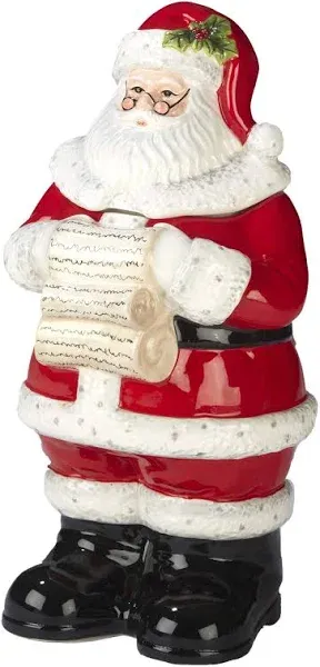 Certified International Holiday Wishes 3-D Santa Cookie Jar