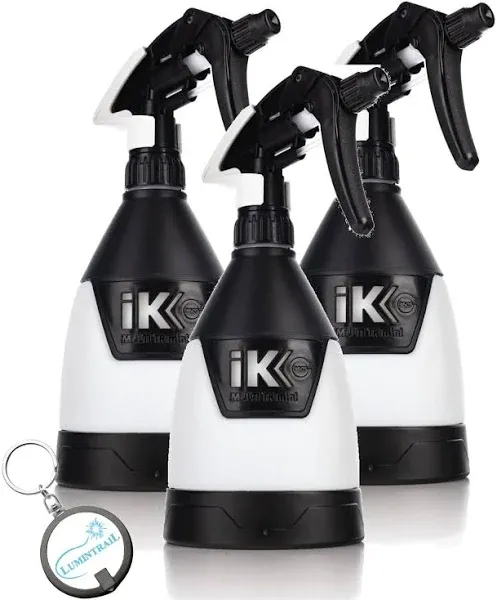 Lumintrail iK Sprayers Multi TR Mini 360 - Trigger Sprayer; for Car Detailing; Ergonomic Comfort Grip; 360 Degree (0.6 Liters) (3-Pack, 5-Pack & 12-Pack) Bundle with Keychain (5)