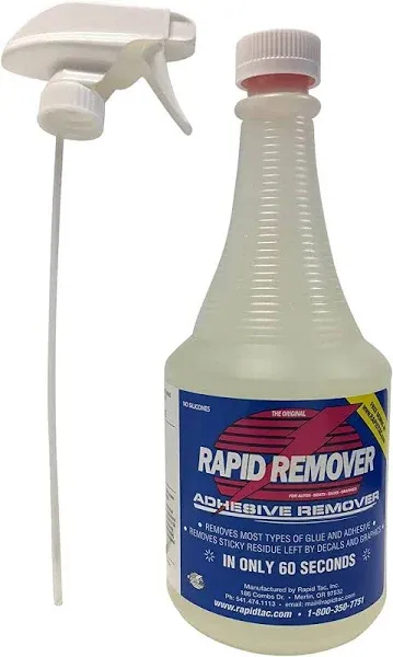 Rapid Remover Vinyl Letter Remover 32 oz. Bottle with Sprayer Adhesive Remover f