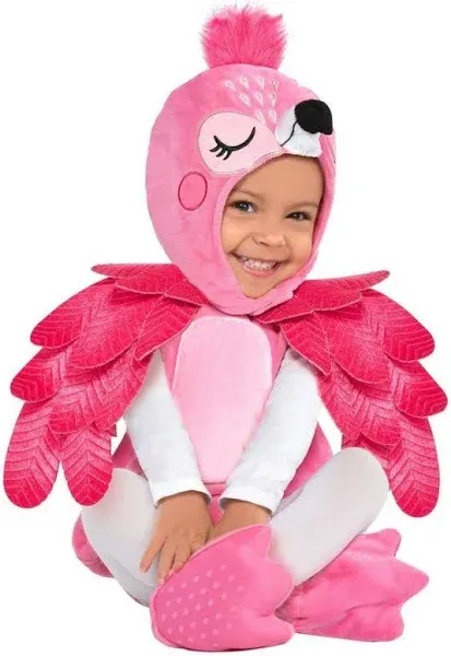 Pink Fleece Flamingo Tunic with Attached Wings Costume Set - (18-24 Months) - Adorable & Cozy Party Wear For Halloween Events