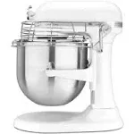 KitchenAid KSMC895WH 8-qt Commercial Bowl-Lift Stand Mixer with Bowl Guard White