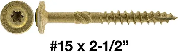 #15 x 2-1/2&#034; Construction Lag Screw Exterior Coated Torx/Star Drive Heavy Dut...