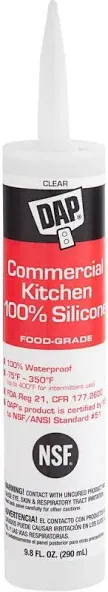 DAP 9.8 Oz. Commercial Kitchen Food-Grade Silicone Sealant, Clear