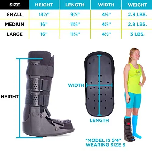 BraceAbility Tall Pneumatic Walking Boot | Orthopedic CAM Air Walker &amp; Inflat...