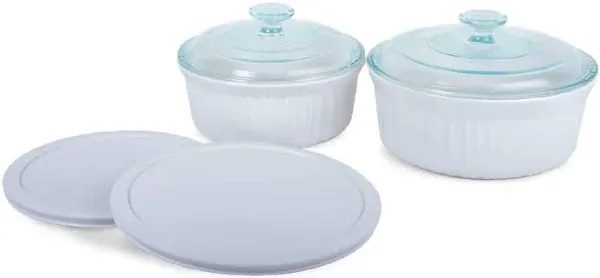 Corningware French White 6-Piece Round Bakeware Set