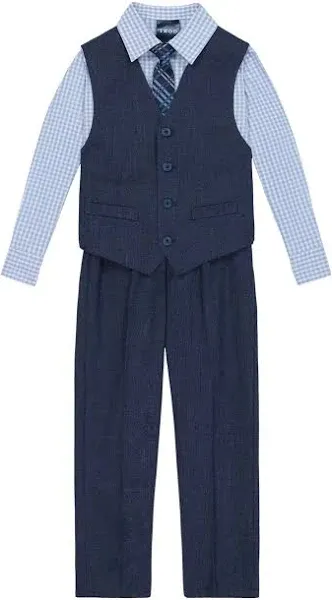 IZOD Boys' 4-Piece Set with Collared Dress Shirt, Tie, Vest, and Pants