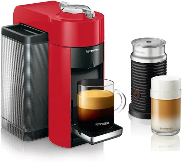 Nespresso Vertuo Espresso Machine with Aeroccino - Red