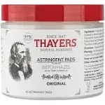 Thayers Witch Hazel with Aloe Vera Astringent - 60 Pads