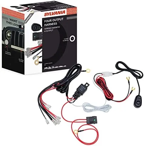 Sylvania Four Output LED Wiring Harness 12V/40A On-Off Switch &amp; Power Relay NEW