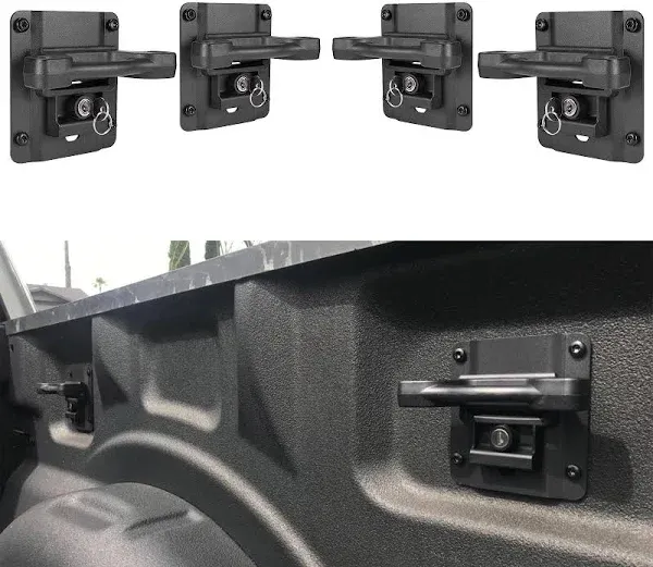 4pcs Truck Bed Tie Down Anchor Boxlink Cleats & Plates