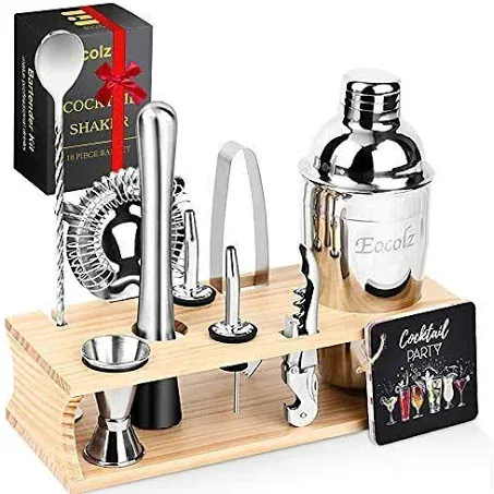 Cocktail Shaker Bar Set Bartender Kit With Stand Accessories Martini Shaker Jig