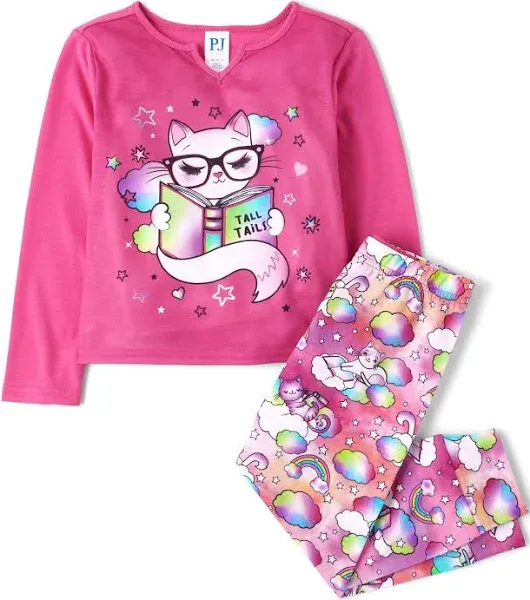 The Children's Place Girls Cat Reading Pajamas