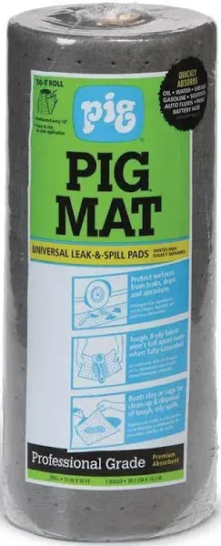 New PIG 25201 Lightweight Absorbent Mat Roll 15&#034;x50&#039;