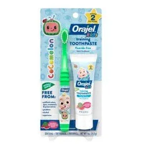 Orajel Kids Cocomelon Fluoride-Free Training Toothpaste & Toothbrush