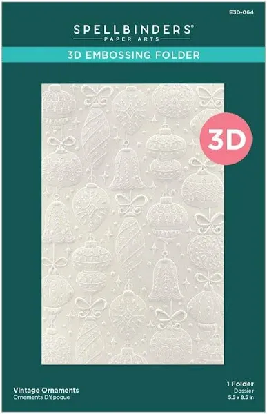 Vintage Ornaments 3D Embossing Folder from the Classic Christmas Collection | Spellbinders - Spellbinders Paper Arts