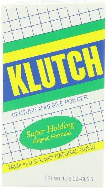 Klutch Denture Adhesive Powder Super Holding Original Formula 1.75 Ounces