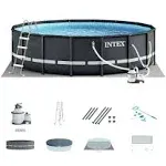 Intex Ultra XTR Frame 14' x 42" Round Above Ground Outdoor Swimming Pool Set