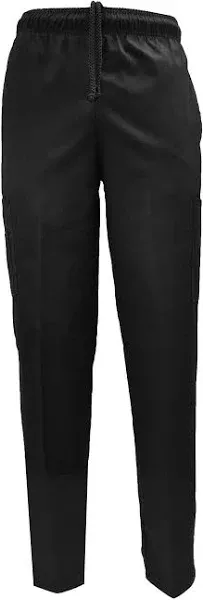 Natural Uniforms Classic 6 Pocket Black Chef Pants with Multi-Pack Quantities Available