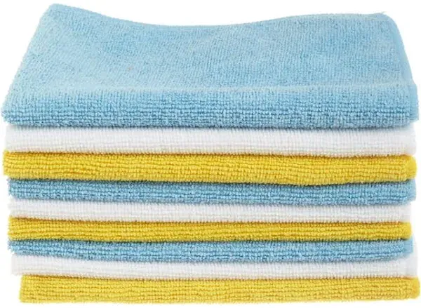 Microfiber Cleaning Cloths, Non-Abrasive, Reusable and Washable, Pack of 24, Blu