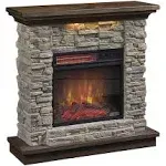 Duraflame Electric Fireplace Wall Mantel - Smoky Gray Stone