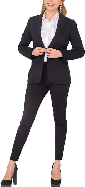 New Marycrafts Women&#x27;s Business Blazer Black Pant‎ Suit Set for Work